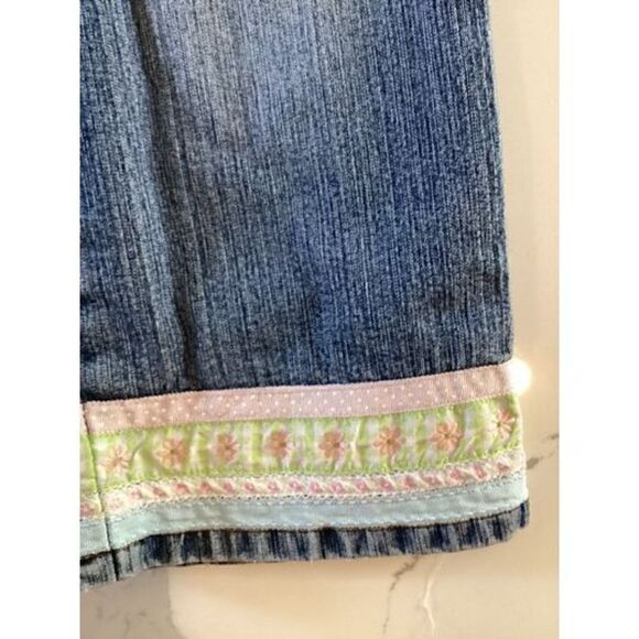 Lilly Pulitzer Girls Sz 12 Jeans Ribbon Hem Stretch - Picture 3 of 8